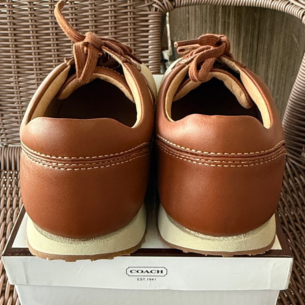 NIB Vintage 2003 COACH Jacquard Canvas Leather Monogram Sneakers Trainer Size 8M - Picture 5 of 9